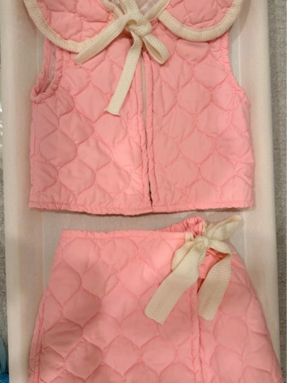 Quilted Pink Two-Piece Tank & Skirt Set